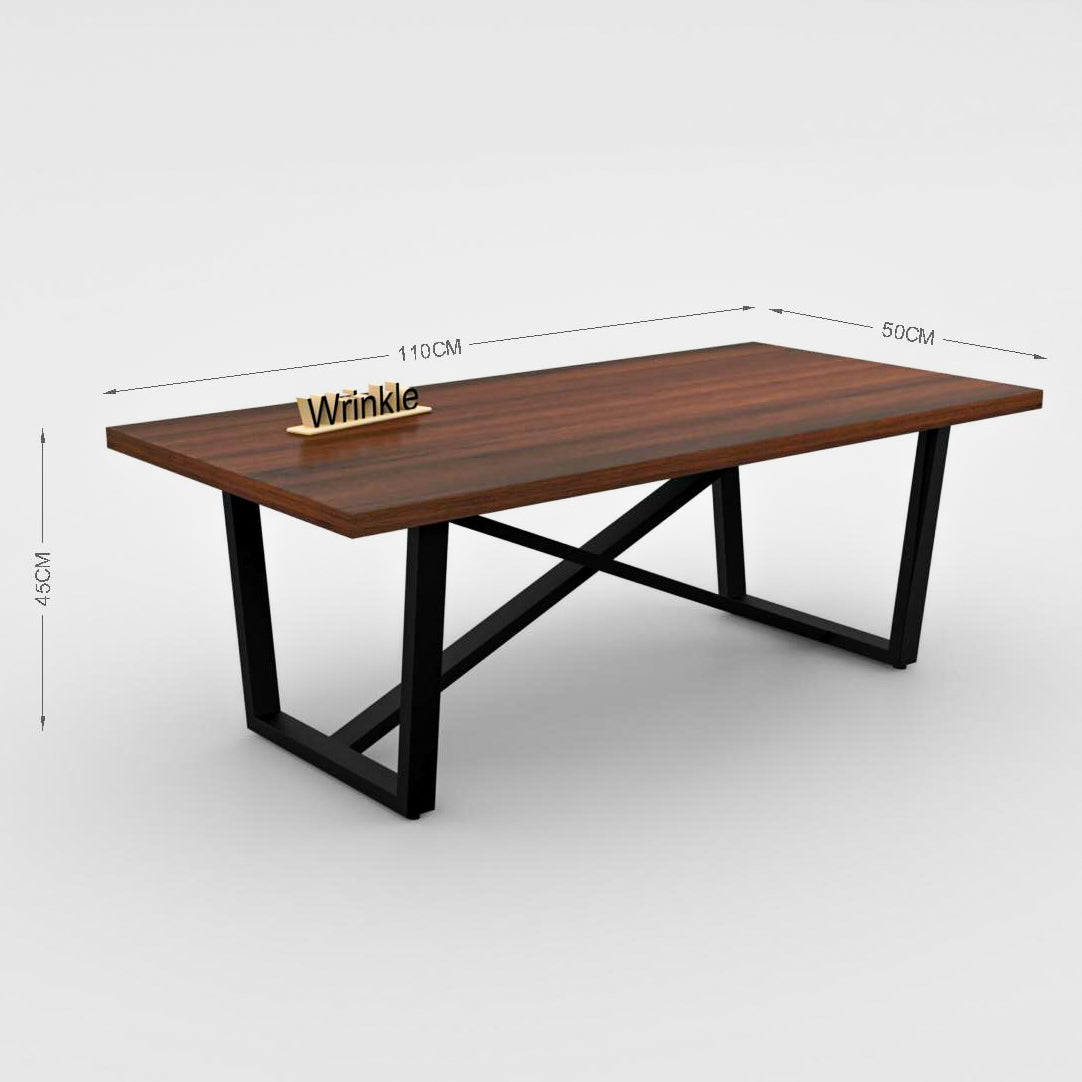 Ever-bearer Metal Coffee Table ( With Walnut Finished Top in Sheesham Wood ) - Furnishiaa -  - 