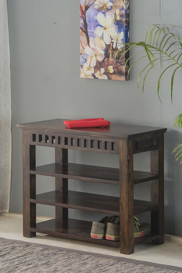 FURNISHIAA Sheesham Wood Shoe Rack For Home - Furnishiaa -  - 