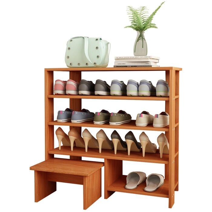 FURNISHIAA Sheesham Wood Shoe Rack With Sitting Stool - Furnishiaa -  - 