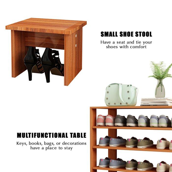 FURNISHIAA Sheesham Wood Shoe Rack With Sitting Stool - Furnishiaa -  - 