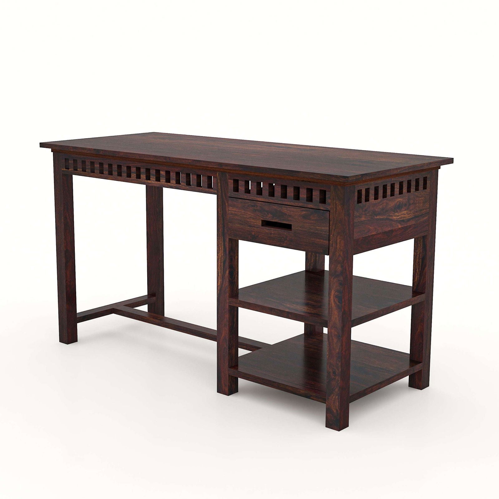 FURNISHIAA Sheesham Wood Walnut Study and Computer Table for Home & Office - Furnishiaa -  - 