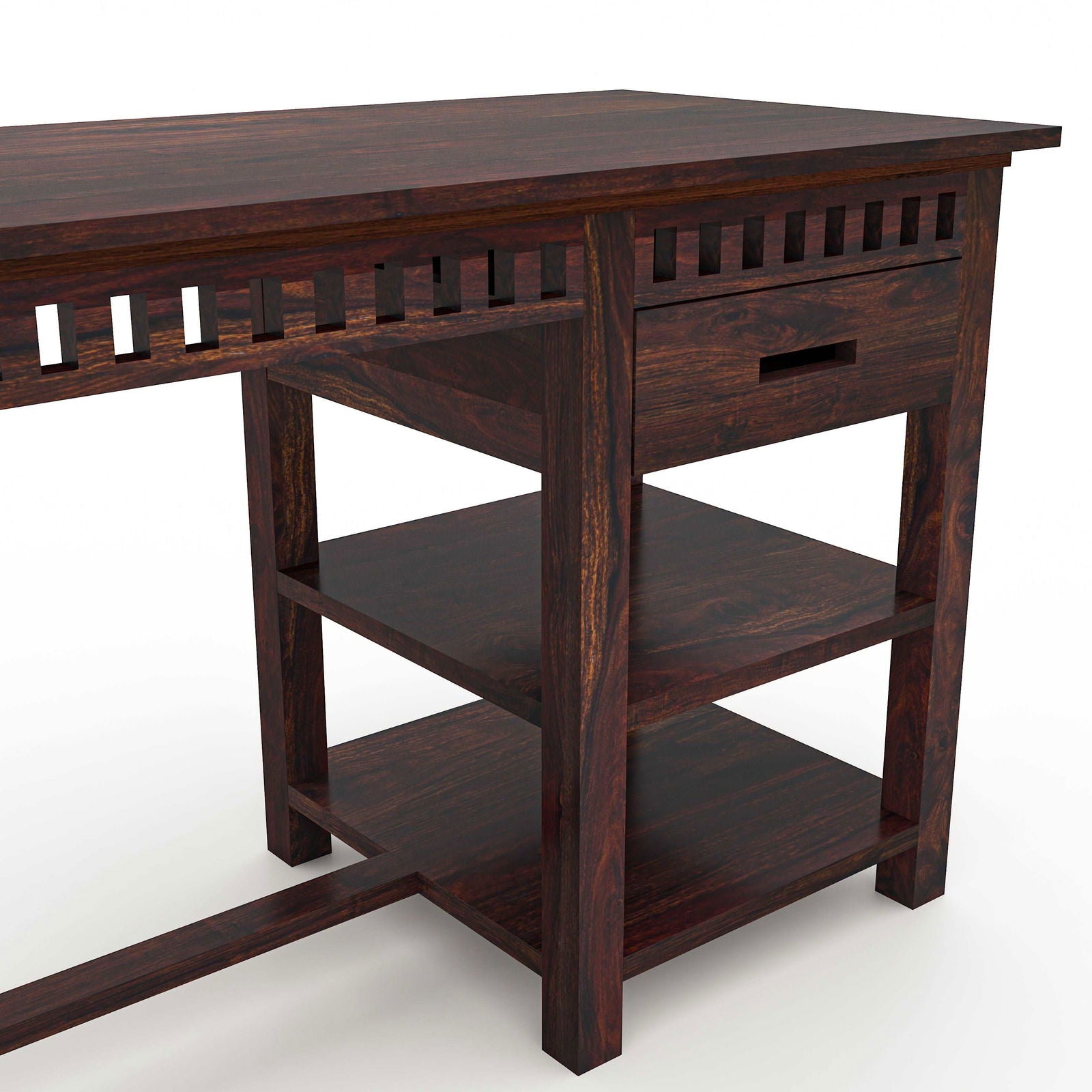 FURNISHIAA Sheesham Wood Walnut Study and Computer Table for Home & Office - Furnishiaa -  - 
