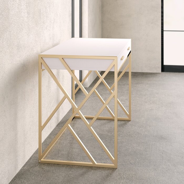 FURNISHIAA Sheesham Wood White Designer Console and Study Table, Multipurpose Table For Home & Office - Furnishiaa -  - 