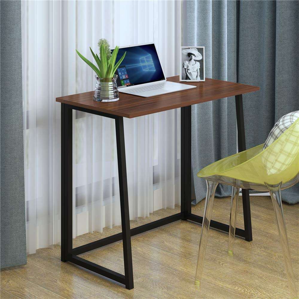 FURNISHIAA Solid Sheesham Wood Foldable Metal Study Table - Compact and Durable - Furnishiaa -  - 