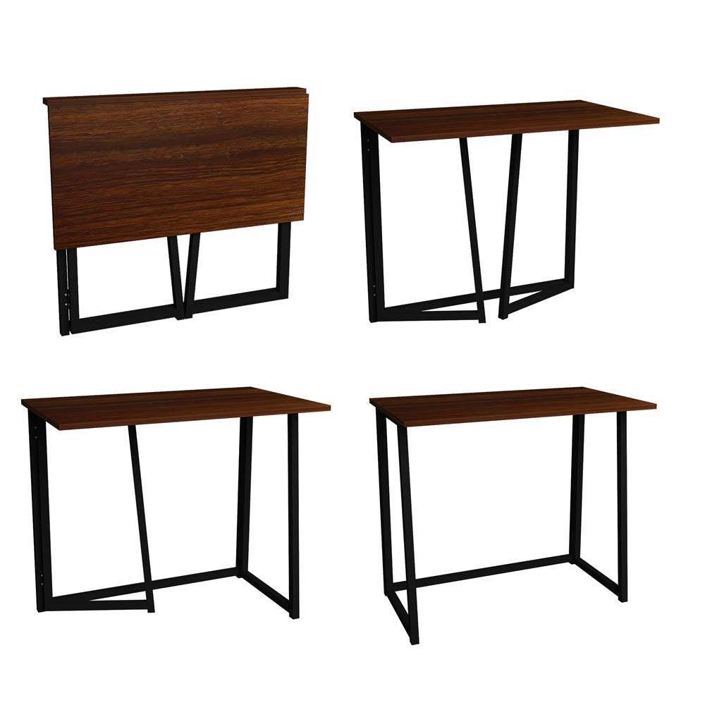 FURNISHIAA Solid Sheesham Wood Foldable Metal Study Table - Compact and Durable - Furnishiaa -  - 