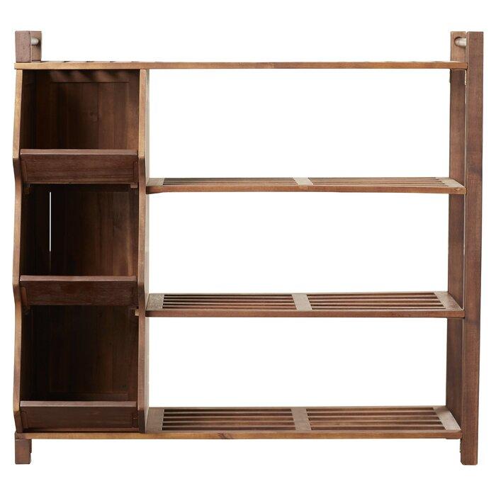 FURNISHIAA Solid Wood Brown Shoe Rack For Home/Office - Furnishiaa -  - 