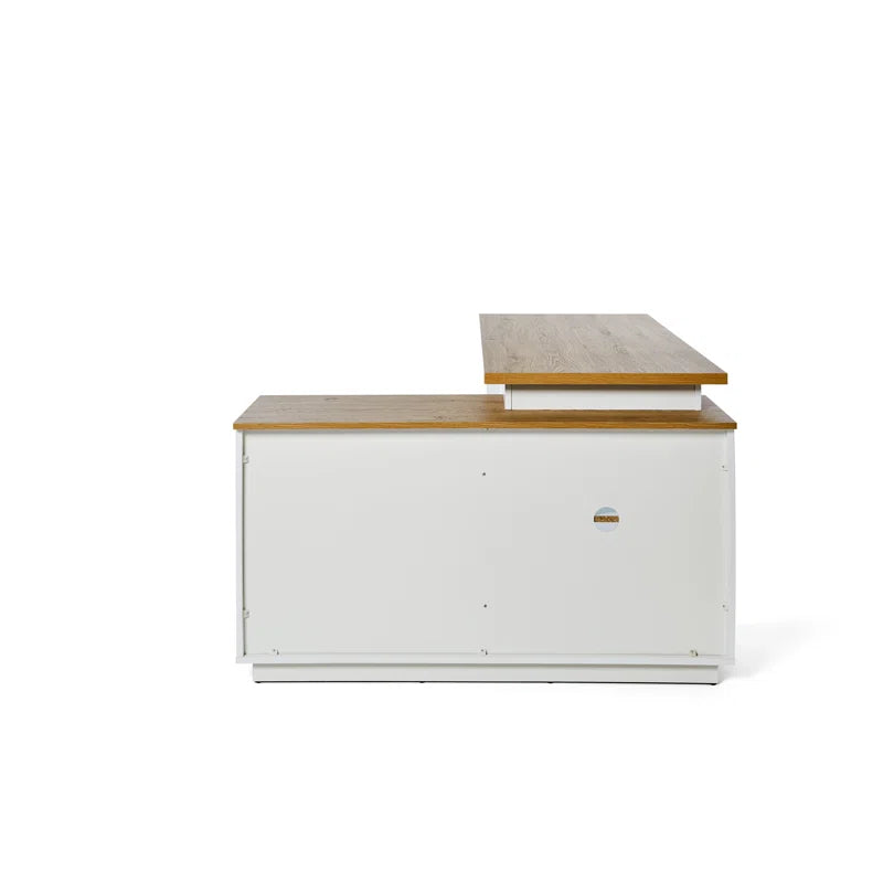 FURNISHIAA Solid Wood L Shaped Computer Table - Furnishiaa -  - 