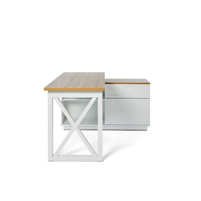 FURNISHIAA Solid Wood L Shaped Computer Table - Furnishiaa -  - 