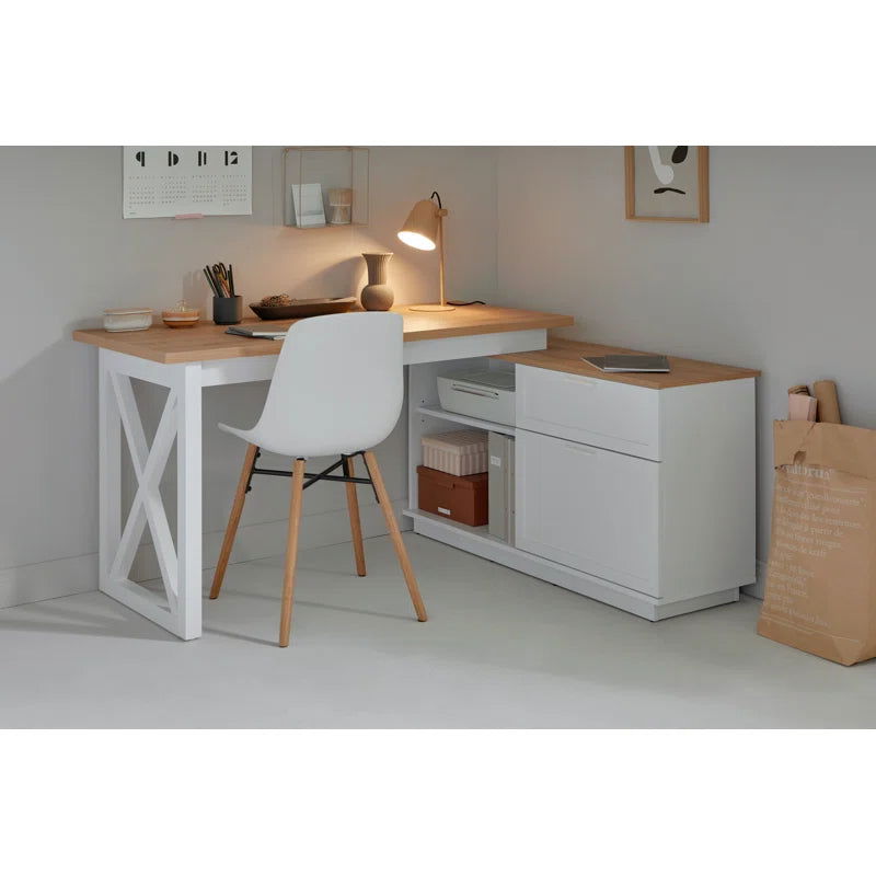 FURNISHIAA Solid Wood L Shaped Computer Table - Furnishiaa -  - 