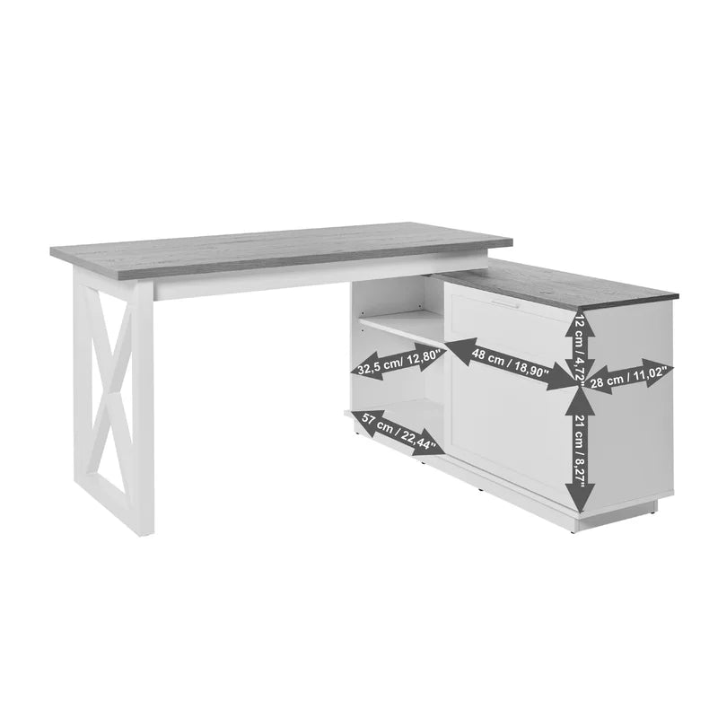 FURNISHIAA Solid Wood L Shaped Computer Table - Furnishiaa -  - 