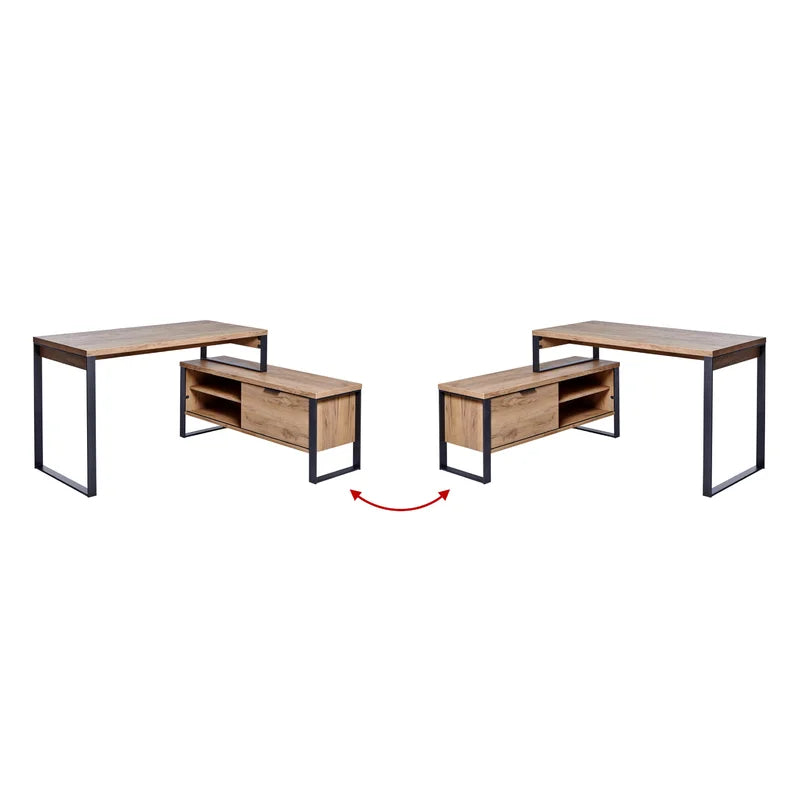 FURNISHIAA Solid Wood Reversible L Shaped  Computer Table for Home & Office (Copy) . (Copy) - Furnishiaa -  - 