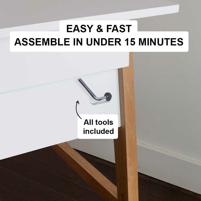 FURNISHIAA Solid Wood Study and Computer Table With Single Drawer for Home & Office - Furnishiaa -  - 