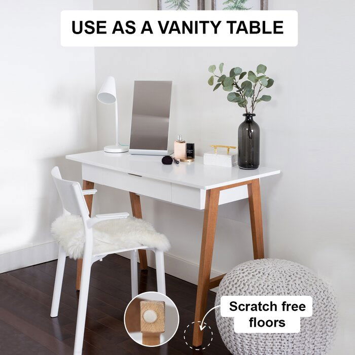 FURNISHIAA Solid Wood Study and Computer Table With Single Drawer for Home & Office - Furnishiaa -  - 