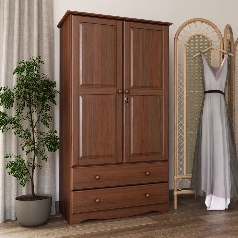 Furnishiaa 100% Solid Wood 2 Door Wardrobe - Furnishiaa -  - 