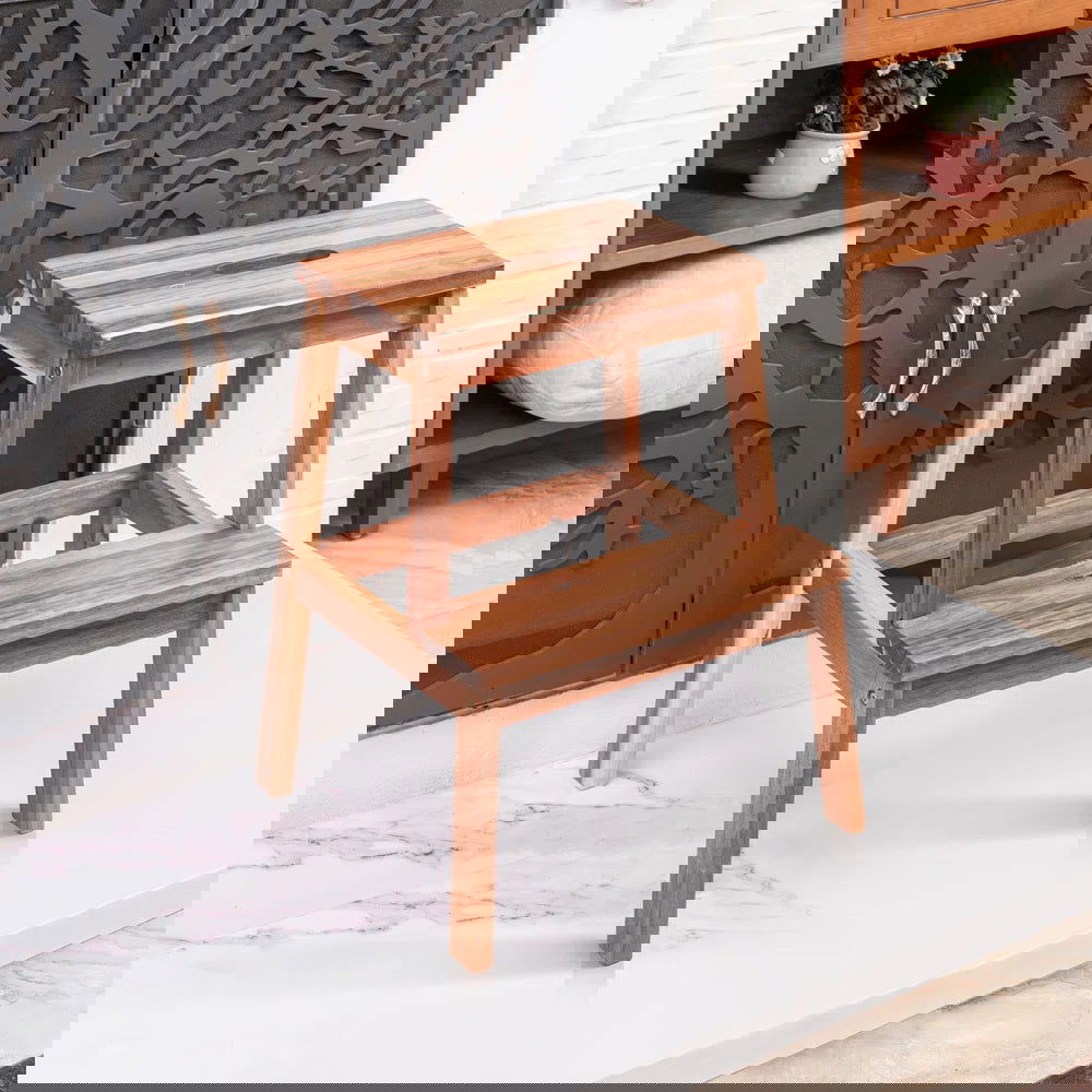 Furnishiaa Step Solid Wood Step by Step Stool