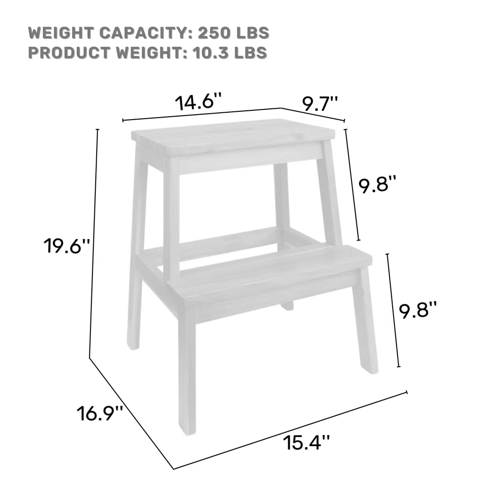Furnishiaa 2 Step Solid Wood Step by Step Stool - Furnishiaa -  - 
