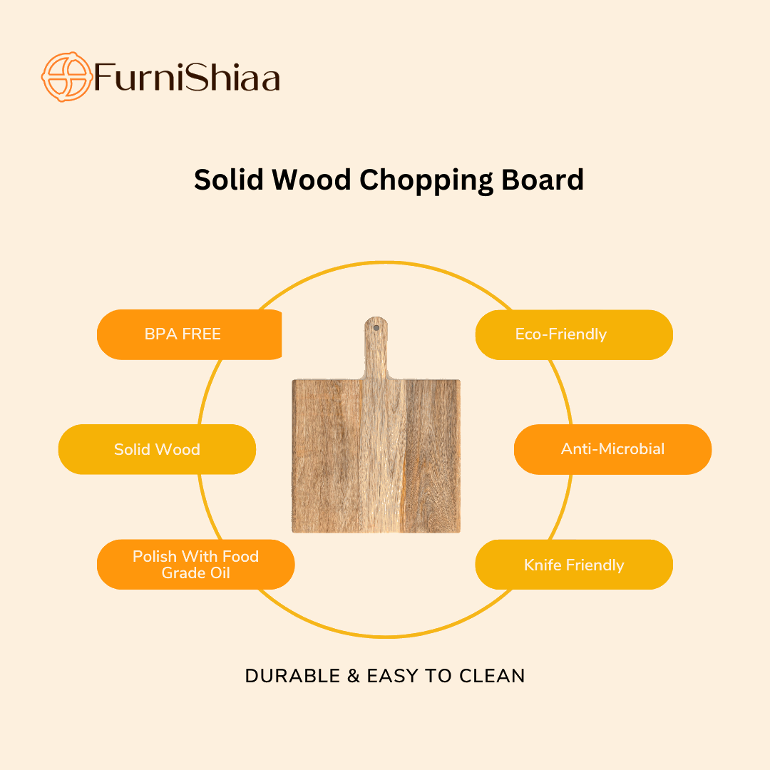 Furnishiaa Classic Solid Wood Chopping/ Cutting Board for Kitchen - Furnishiaa -  - 