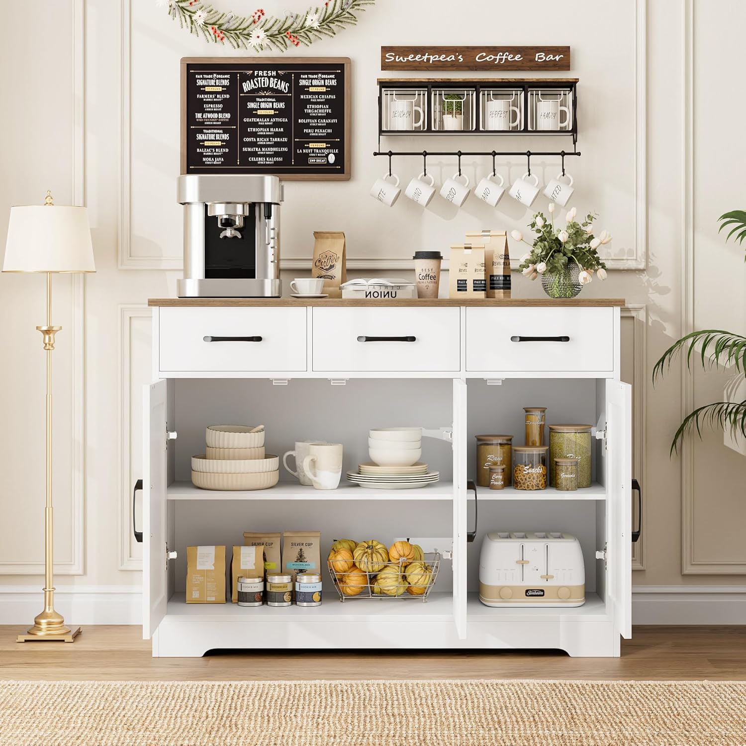 Furnishiaa Farmhouse Sideboard Buffet Cabinet - Furnishiaa -  - 
