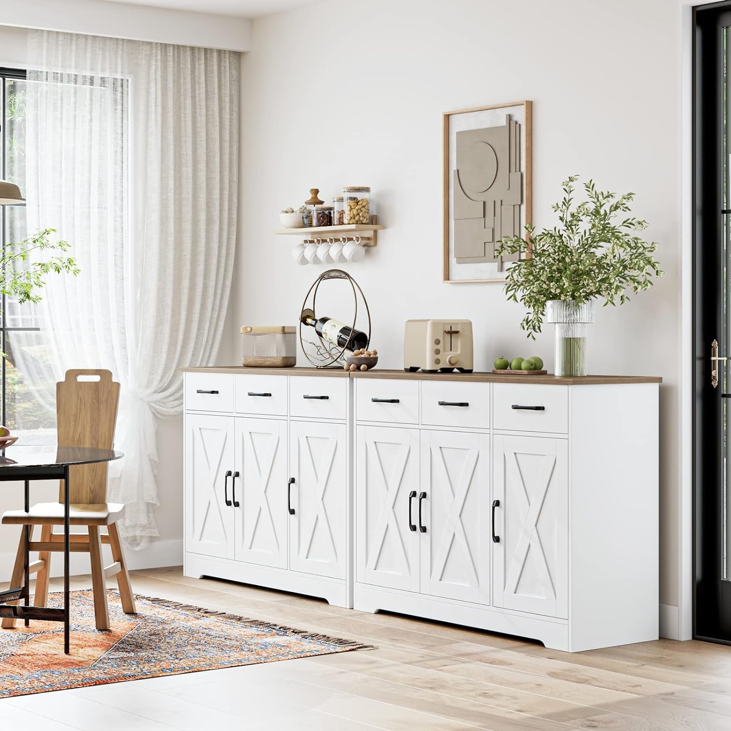 Furnishiaa Farmhouse Sideboard Buffet Cabinet - Furnishiaa -  - 