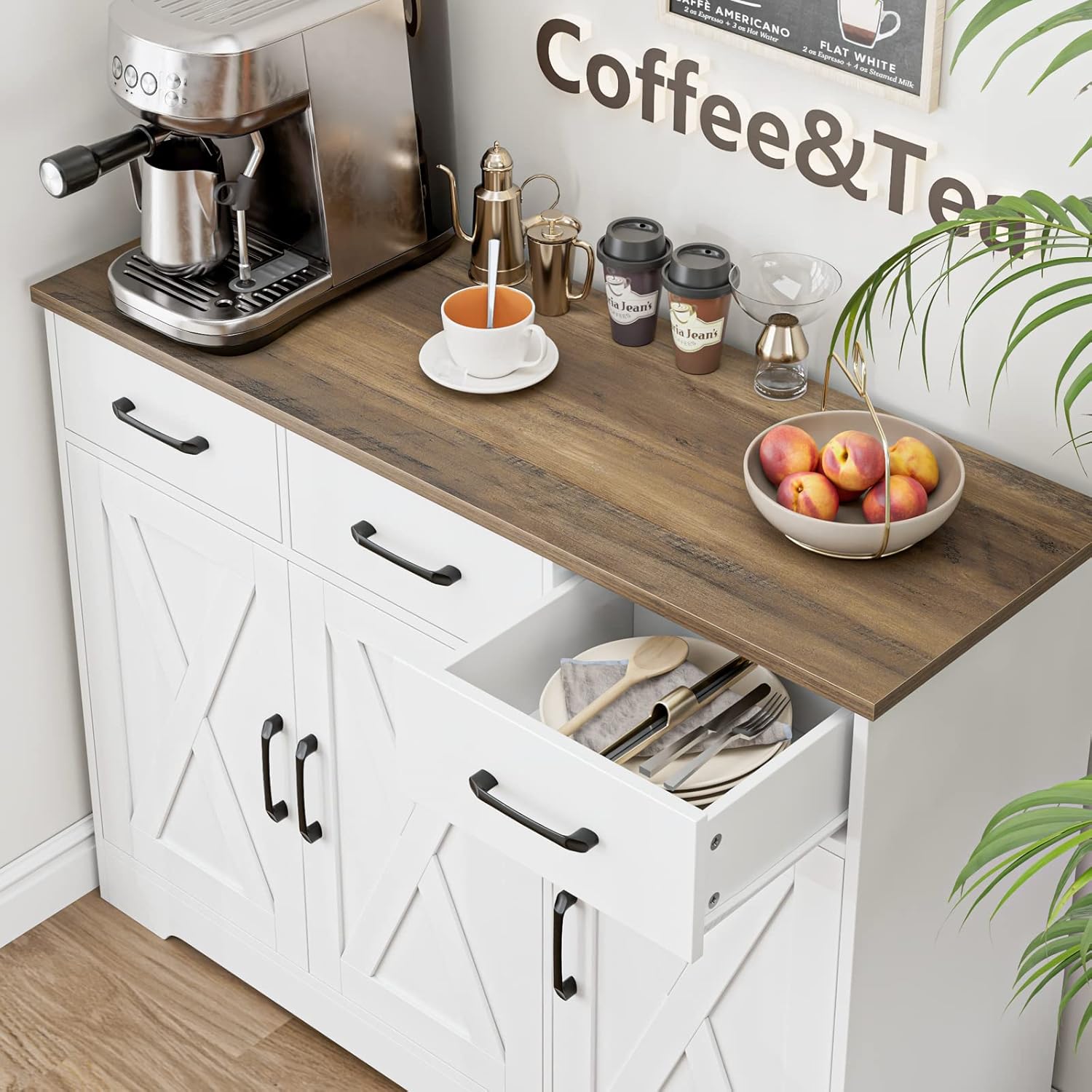 Furnishiaa Farmhouse Sideboard Buffet Cabinet - Furnishiaa -  - 