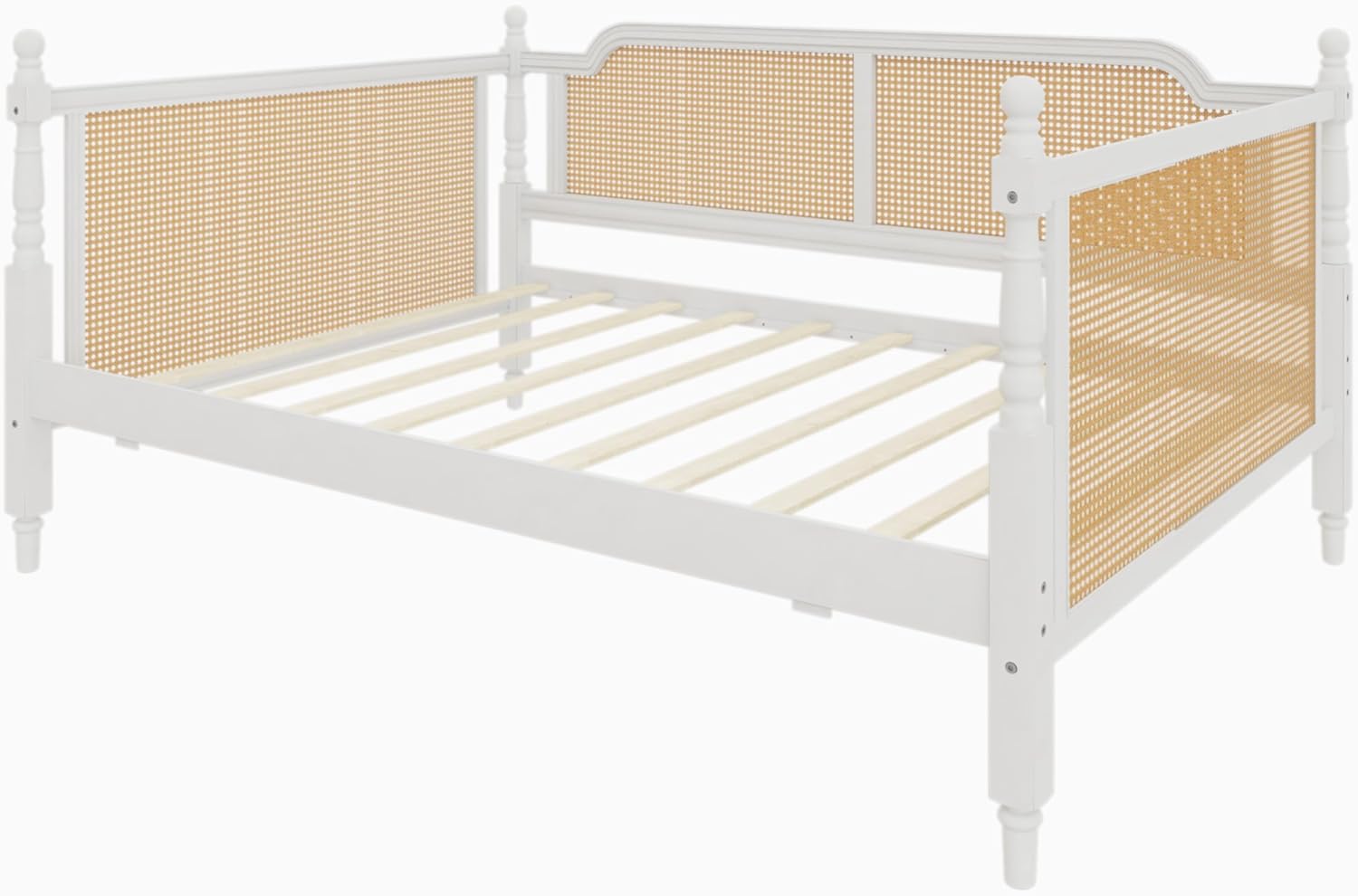 Furnishiaa French Style Rattan Daybed with Trundle Sofa Bed -  - 