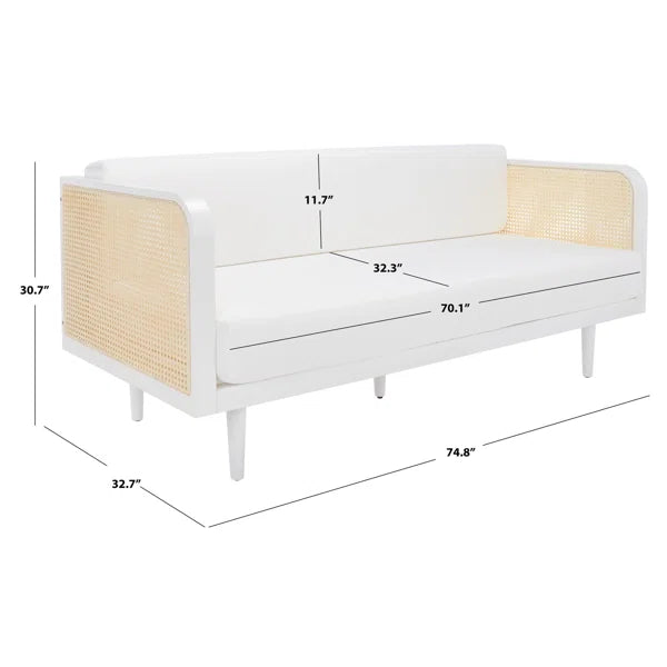 Furnishiaa High Demand HANDMADE Solid Wood Upholstered 3 Seater Cane Sofa - Furnishiaa -  - 