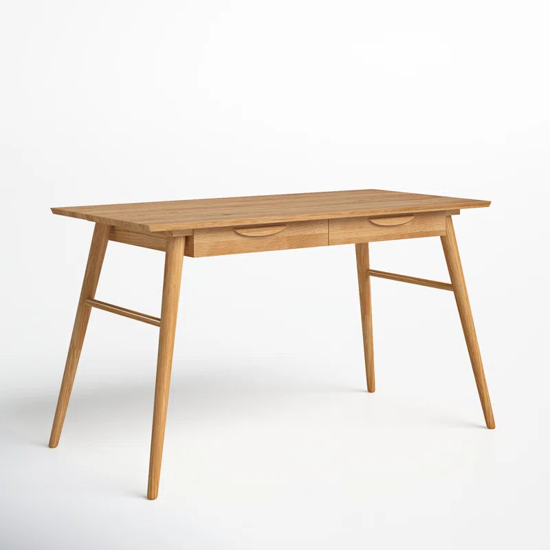 Furnishiaa Imported Solid Oak Wood Sleek Writing Desk - Furnishiaa -  - 