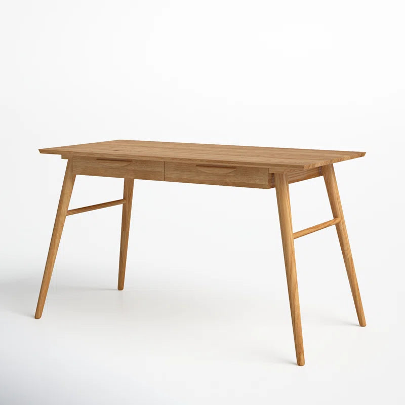 Furnishiaa Imported Solid Oak Wood Sleek Writing Desk - Furnishiaa -  - 