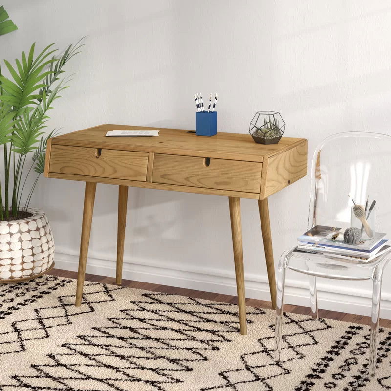 Furnishiaa Imported Solid Oak Wood Writing Desk - Furnishiaa -  - 