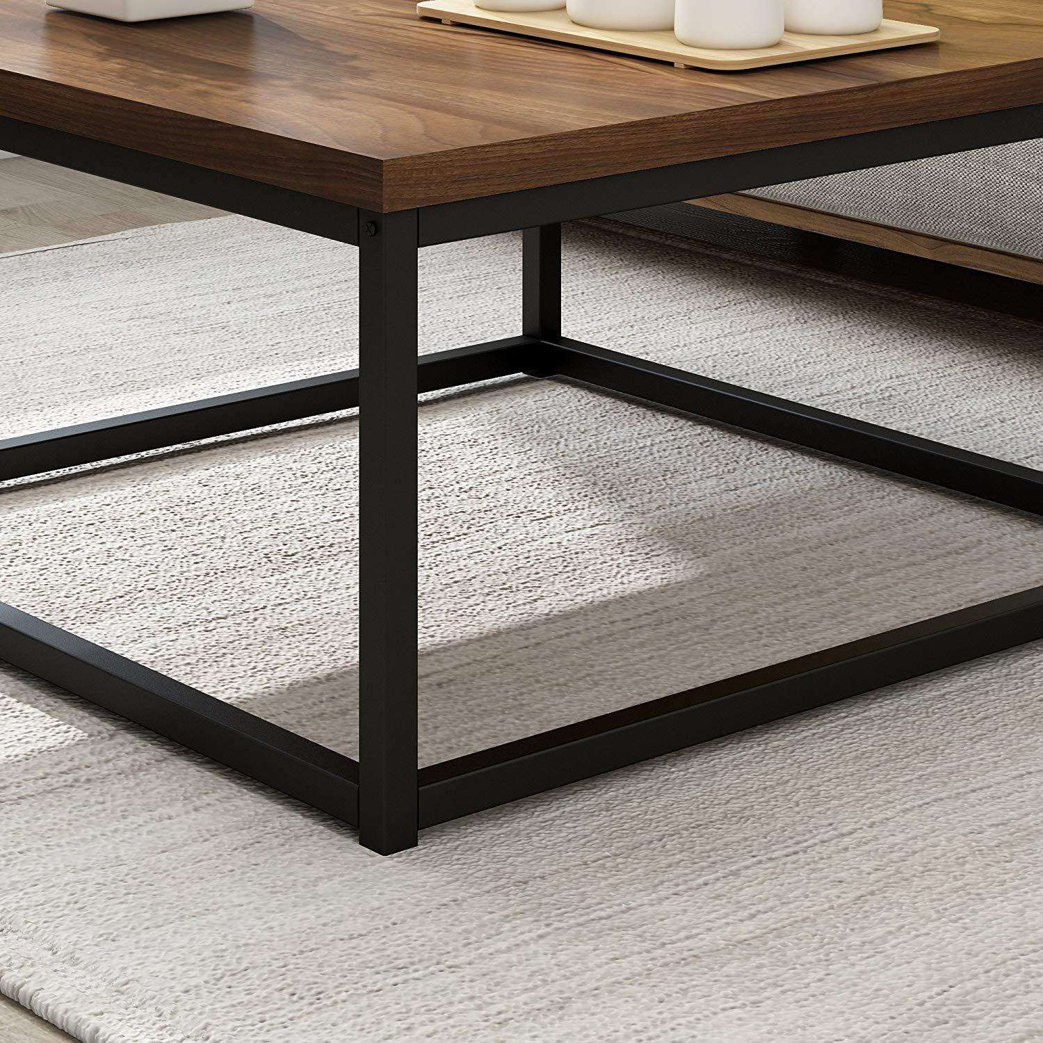 Furnishiaa Iron Frame Solid Wood Accent Coffee Tables For Living Room Furniture Center Table For Home - Furnishiaa -  - 