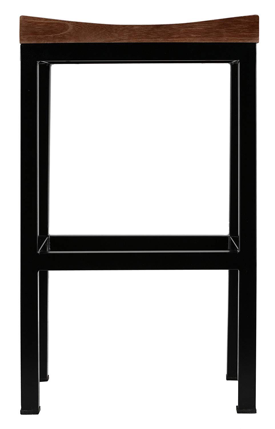 Furnishiaa Iron Frame Solid Wood Bar Stool - Furnishiaa -  - 