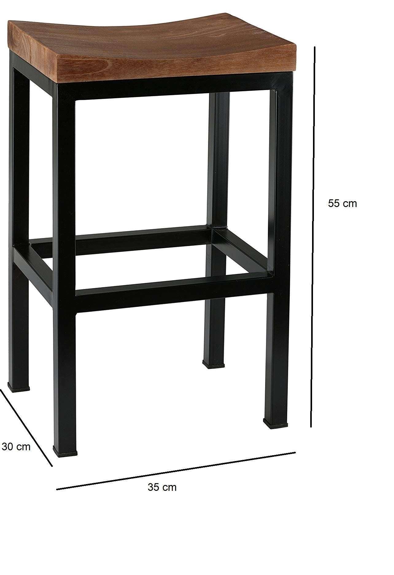 Furnishiaa Iron Frame Solid Wood Bar Stool - Furnishiaa -  - 