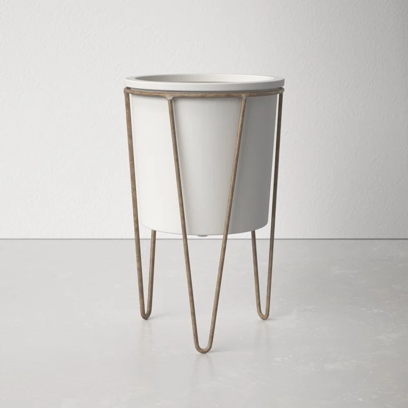 Furnishiaa Iron Round Bar Plant Stand - Furnishiaa -  - 