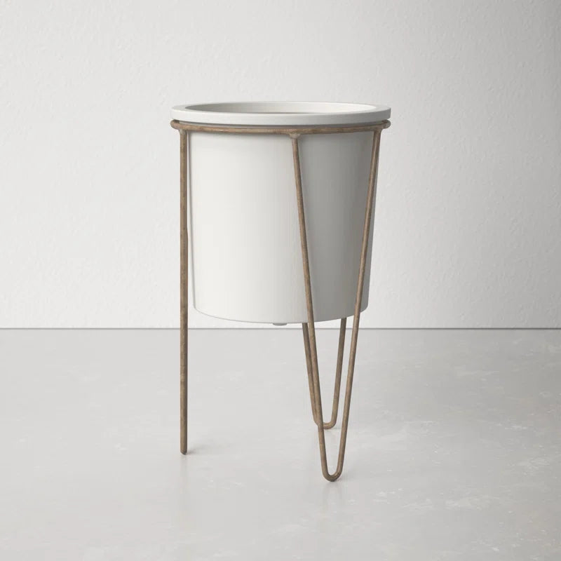 Furnishiaa Iron Round Bar Plant Stand - Furnishiaa -  - 