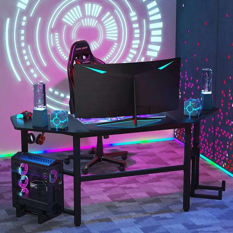 Furnishiaa Jowel Solid Wood Black Gaming Table - Furnishiaa -  - 