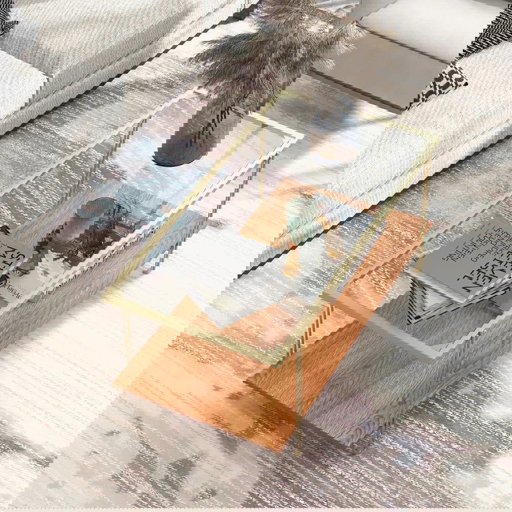 Furnishiaa Metal Frame Glass Top Coffee Table - Furnishiaa -  - 