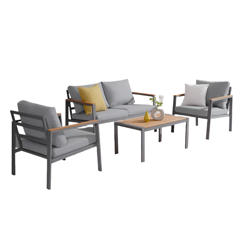 Furnishiaa Metal Frame Sofa Set With Coffee Table - Furnishiaa -  - 