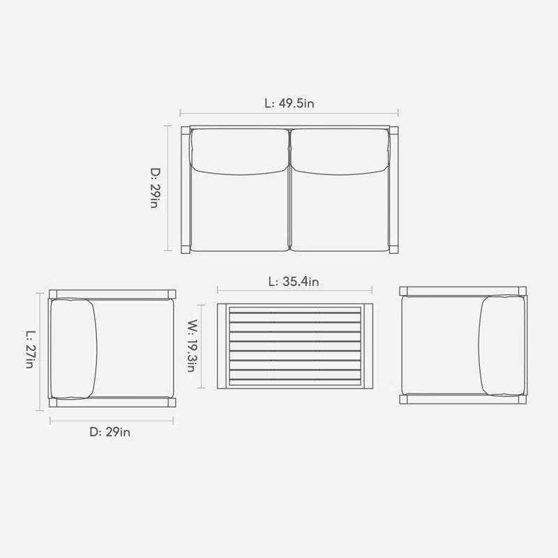 Furnishiaa Metal Frame Sofa Set With Coffee Table - Furnishiaa -  - 