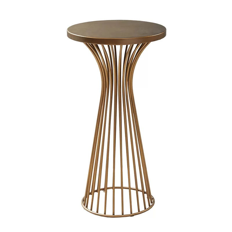 Furnishiaa Metal Round Wooden Top Plant Stand - Furnishiaa -  - 