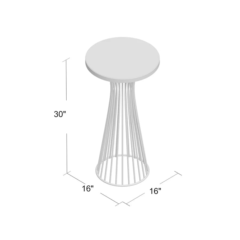 Furnishiaa Metal Round Wooden Top Plant Stand - Furnishiaa -  - 