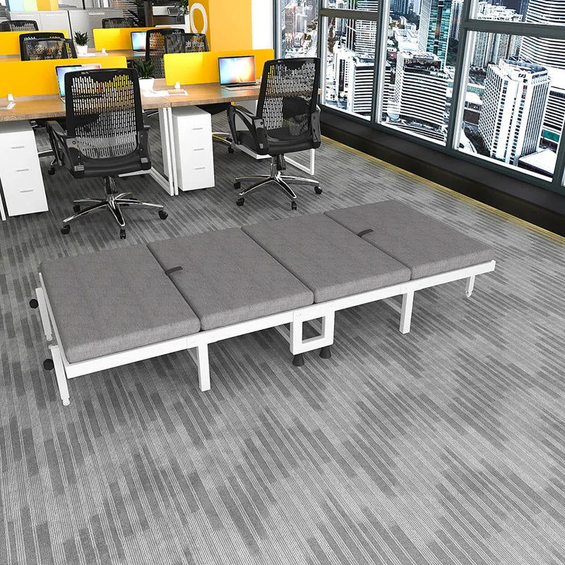 Furnishiaa Metal Upholstered Folding Bed with Mattress For Guests - Furnishiaa -  - 