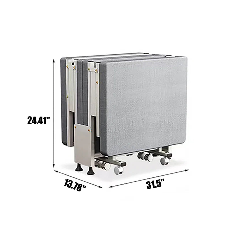 Furnishiaa Metal Upholstered Folding Bed with Mattress For Guests - Furnishiaa -  - 