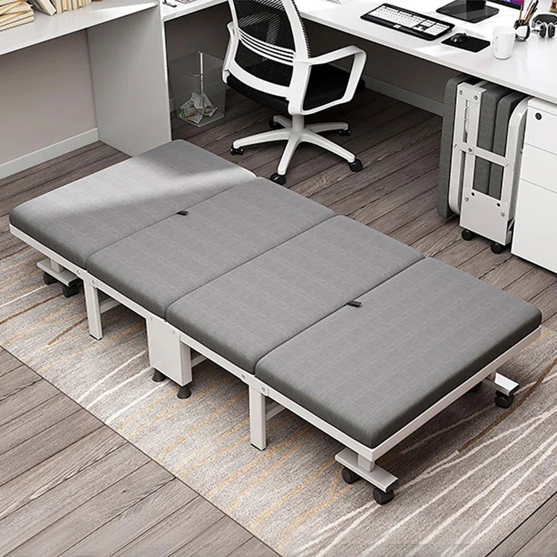 Furnishiaa Metal Upholstered Folding Bed with Mattress For Guests - Furnishiaa -  - 