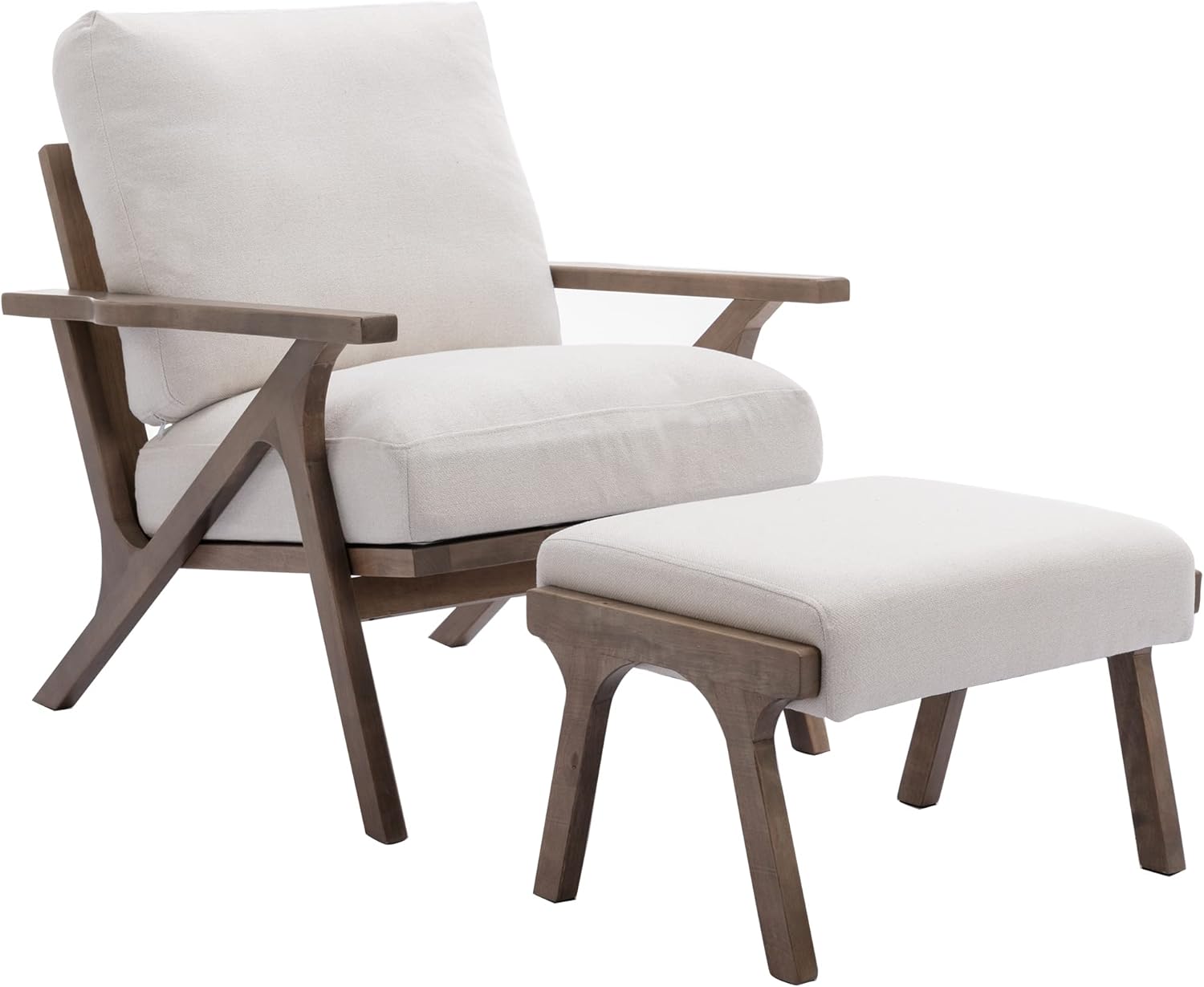 Furnishiaa Mid-Century Modern Accent Chair with Ottoman - Furnishiaa -  - 