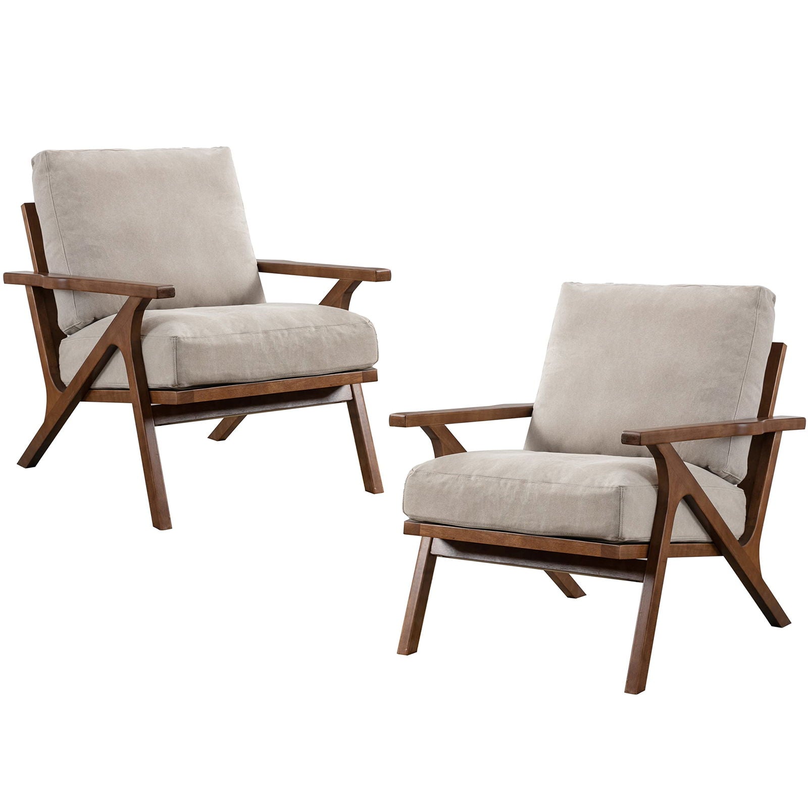 Furnishiaa Mid-Century Modern Accent Chair with Ottoman - Furnishiaa -  - 