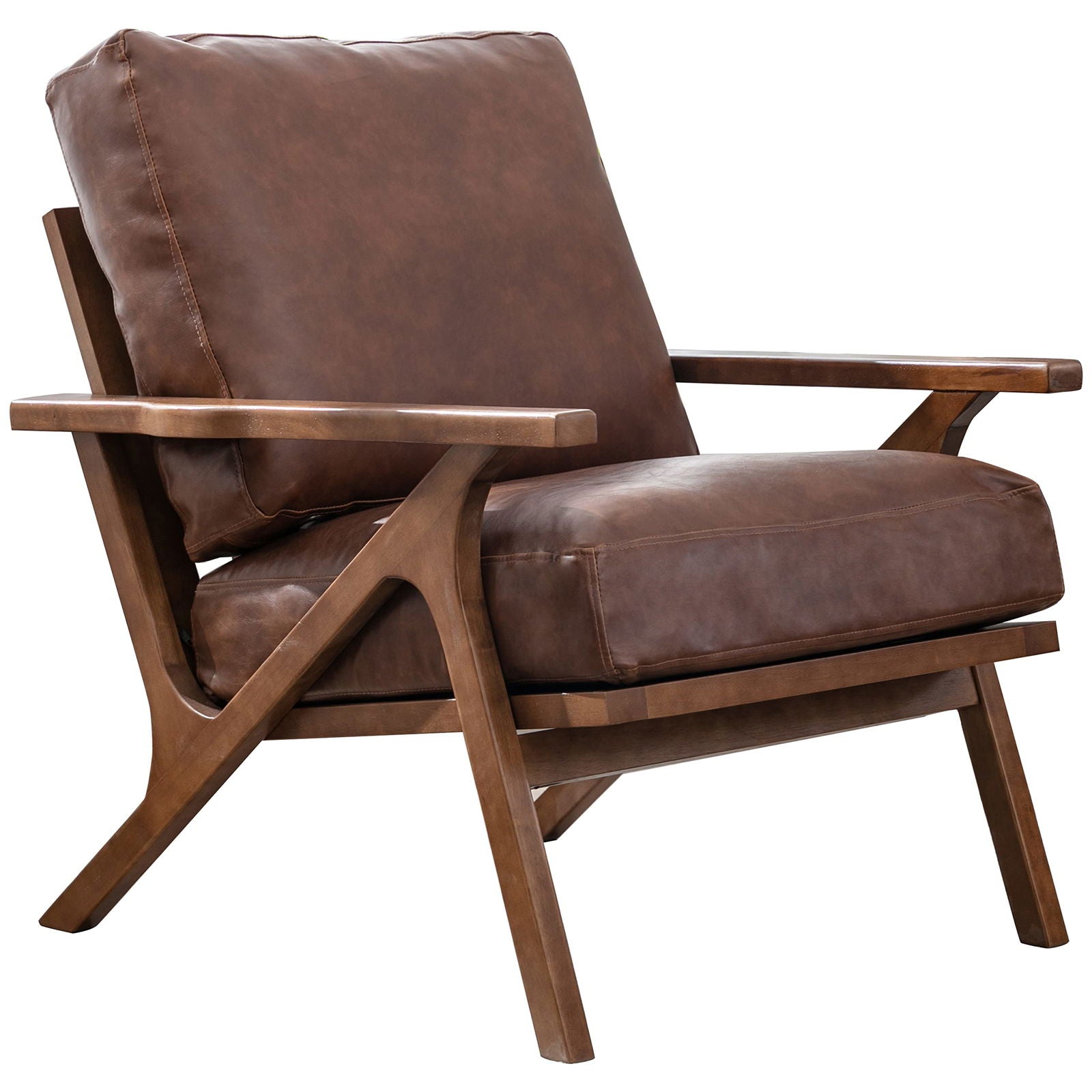 Furnishiaa Mid-Century Modern Accent Chair with Ottoman - Furnishiaa -  - 