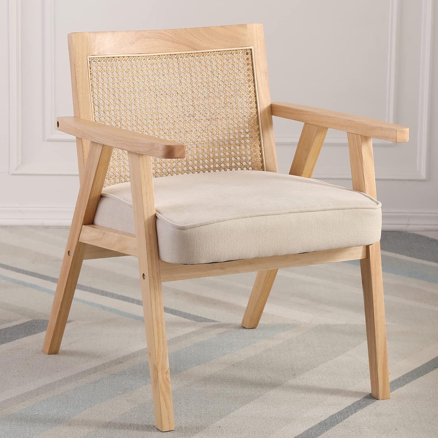 Furnishiaa Mid Century Modern Rattan Accent Chair - Furnishiaa -  - 
