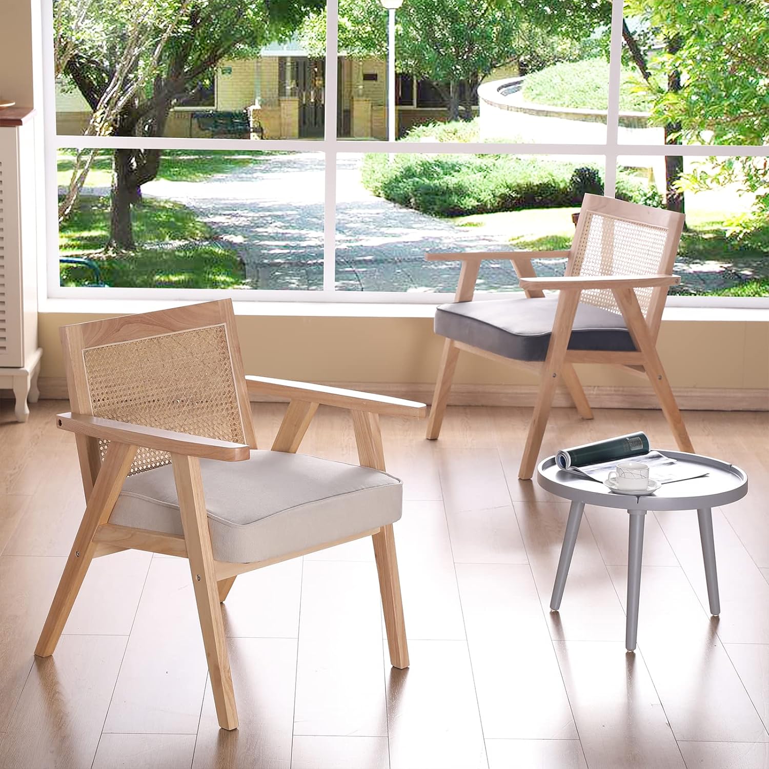 Furnishiaa Mid Century Modern Rattan Accent Chair - Furnishiaa -  - 