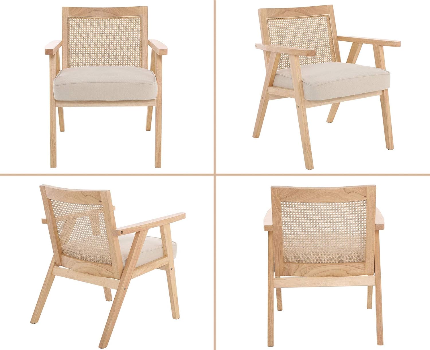 Furnishiaa Mid Century Modern Rattan Accent Chair - Furnishiaa -  - 