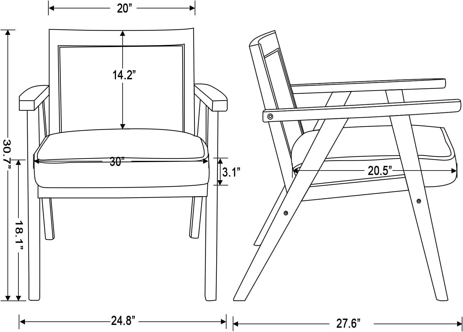 Furnishiaa Mid Century Modern Rattan Accent Chair - Furnishiaa -  - 